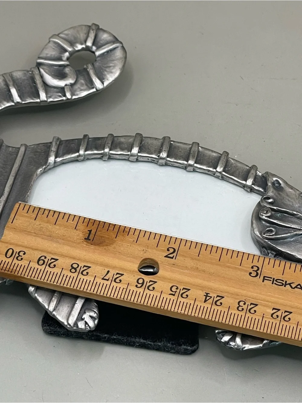 Vintage 1997 Metal Pewter Cat Frame By Ashleigh Manor Kitten Taiwan 3x1.5”